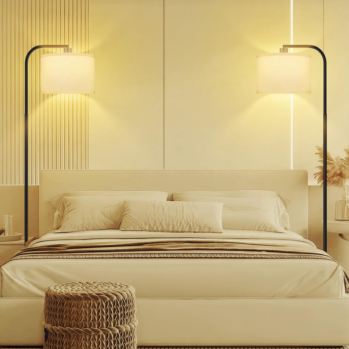 BoostArea Dimmable Floor Lamp for Living Room,Arc Sofa Lamps with Remote Control,Stepless Dimmable & Colors Temperature,2700k-6500k,67 in,Tall Modern Standing Lamp for Bedroom Study Room Office,White BoostArea