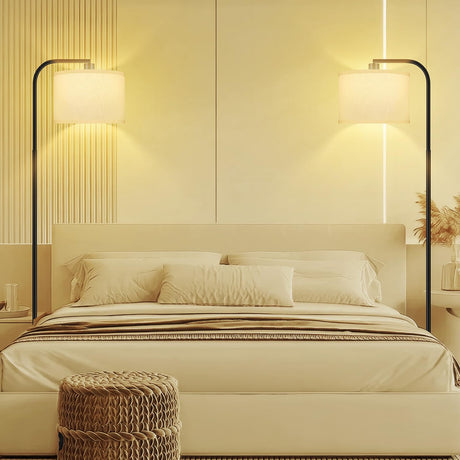 BoostArea Dimmable Floor Lamp for Living Room,Arc Sofa Lamps with Remote Control,Stepless Dimmable & Colors Temperature,2700k-6500k,67 in,Tall Modern Standing Lamp for Bedroom Study Room Office,White BoostArea