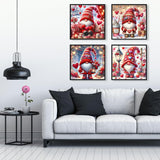 Ekuxom 4 Pack Gnome Diamond Art Kits for Adults-5D Gnome Love Diamond Painting Kits for Adults-DIY Round Full Drill Paint by Diamonds Pictures Crafts for Home Wall Decor 14x14inch Ekuxom