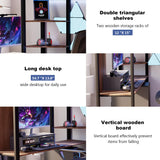 Merax Metal Loft Bed with 2 Shelves and one Desk, Noise Free, No Box Spring Needed, Easy Assembly, Full Size, Black Merax