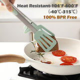 Kitchen Tongs for Cooking, 9 Inch Small Silicone Tongs, Food Grade Mini Serving Tongs with Silicone Tips, Set of 3, Green TOWINGO