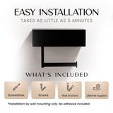 Day Moon™ Matte Black Toilet Paper Holder with Shelf, Wipe Holder for Bathroom Flushable Wipes Dispenser Toilet Paper and Wipes Holder Toilet Paper Holder with Storage, Toilet Paper Holder Wall Mount Day Moon Designs