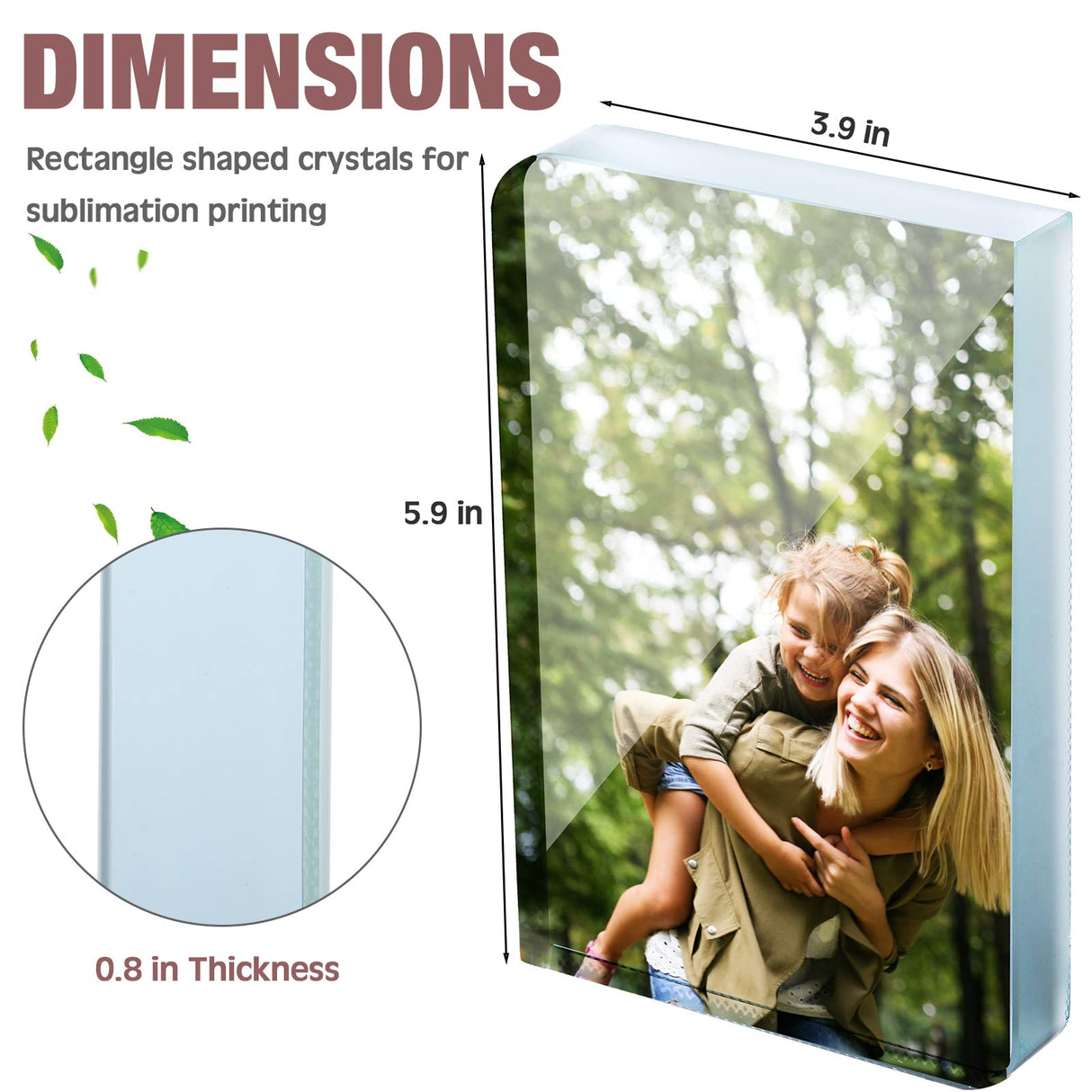 Didaey 2 Pcs Sublimation Blanks Crystal Picture Frame Crystal Tabletop Decor Decorative sublimation Plaques Custom Photo Frame DIY Picture Frame for Christmas Wedding Memorial DIY Gift (Rectangle) Didaey