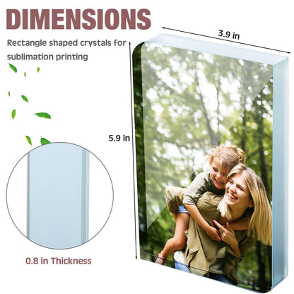 Didaey 2 Pcs Sublimation Blanks Crystal Picture Frame Crystal Tabletop Decor Decorative sublimation Plaques Custom Photo Frame DIY Picture Frame for Christmas Wedding Memorial DIY Gift (Rectangle)