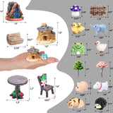 CHAKANLX 108 Pieces Miniatures Fairy Garden Accessories Outdoor, Fairy Garden Kit, Miniature Figurines, Fairy Garden Accessories, DIY Micro Landscape Ornaments for Potted Plant Bonsai Terrarium Decor CHAKANLX