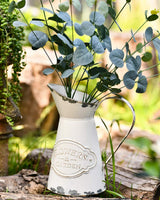 Soyizom Galvanized Metal Pitcher Farmhouse Decor Jugs White Pitcher Vases Flower Jugs Vase Shabby Chic Decor Water Can Milk Jug Rustic Decorations for Home Christmas Wedding,White-Jug/8.9”H-Small Soyizom