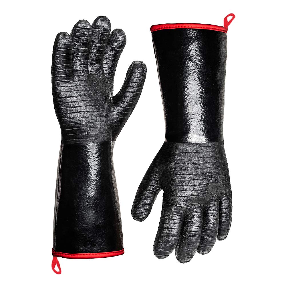 932°F Extreme Heat Resistant Gloves for Grill BBQ,Aillary Waterproof Long Sleeve Pit Grill Gloves for Fryer, Baking, Oven,Smoker,Fireproof, Oil Resistant Neoprene Coating（14-Inch ） Aillary
