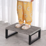 Snughome Wooden Step Stools for Adults Kids, Solid Portable Wooden Bedside Step Stool Adults Hold Up to 350 lb, One Step Foot Stool for Kitchen, Bedroom, Living Room, Bathroom - Self-Assembly(Grey) Snughome