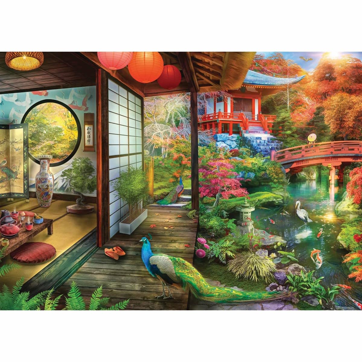 Ravensburger Japanese Garden Teahouse 1000 Piece Jigsaw Puzzle for Adults - 12000635 - Handcrafted Tooling, Made in Germany, Every Piece Fits Together Perfectly