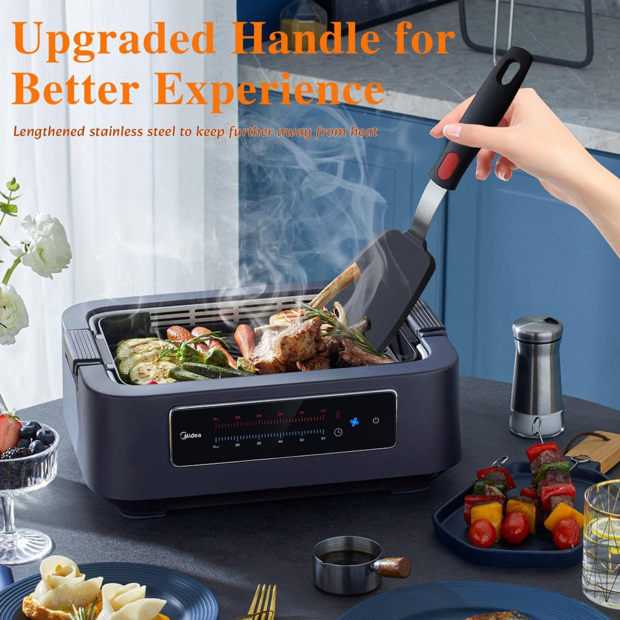 Silicone Spatula Turner, 5-Pack Spatulas Silicone Set for Nonstick Cookware, 600°F Heat Resistant Kitchen Cooking Utensils Set for Egg, Pancake Dishwasher Safe KAKAMINA