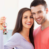 Chuangdi 12 Pieces Sublimation Blank Keychain Metal Heat Transfer Keychain Blank Board Key Rings for DIY Crafts Supplies, 3 Shapes Chuangdi