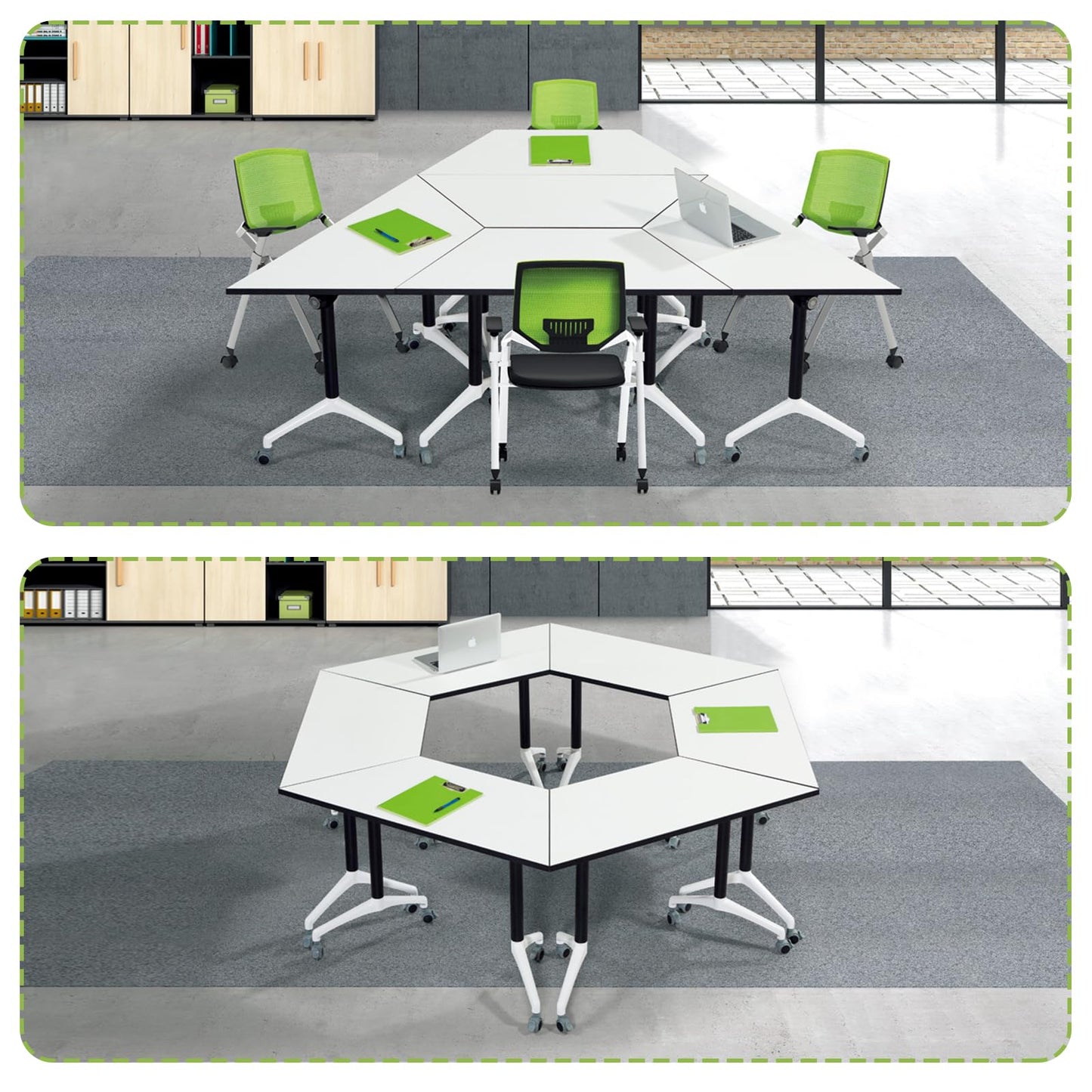 czxhaery Conference Table Conference Room Tables Foldable Meeting Tables Rolling Splicing Meeting Room Table Flip Top Folding Conference Table On Wheels Suitable for Office,Meeting (2pack) - WoodArtSupply