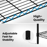 Lynkloft 4-Shelf Metal Shelving Rack 36" L x 14" D x 54" H Garage Storage Shelves NSF Adjustable Wire Shelves Organizer for Kitchen Closet Basement, Each Shelf Can Hold 250LBS, Black Lynkloft