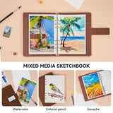 Lightwish Watercolor Sketchbook,100% Cotton Acid Free Watercolor Paper,300gsm/140lb Cold Press Watercolor Journal for Artists,Adults,Students,20 Sheets,9.25 * 6.3 Inches(Leather Brown) LIGHTWISH