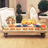 Ikee Design 2 Pcs Set Wooden Display Riser, Wood Cupcake Dessert Display Riser, Countertop Dessert Serving Stand Wood, Cake Display Riser Stands Wood Ikee Design