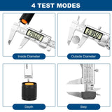 Caliper Measuring Tool, Qfun Vernier Digital Caliper Stainless Steel 6 Inch/150mm, Digital Micrometer Waterproof, Easy Switch from Inch to Millimeter, Large LCD Screen RVOGJP