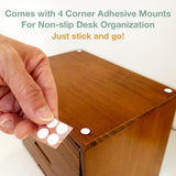 Turquoise 5-Tier Drawer Desktop Curio Cabinet - French Farmhouse Country Desk Organizer Box - Wooden Stackable Shelves - Teal Countertop Shelf w/Label Holder - 5-Level File Drawer Unit Woodaholic