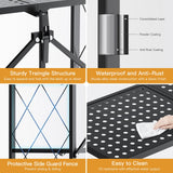 HealSmart Heavy Duty 5-Tier Foldable Metal Rack, 27.95" D x 14.96" W x 63.78" H Storage Shelving Unit 1250 lbs with Wheels Moving Organizer Shelves for Garage Kitchen, Black, 2 Pack HealSmart