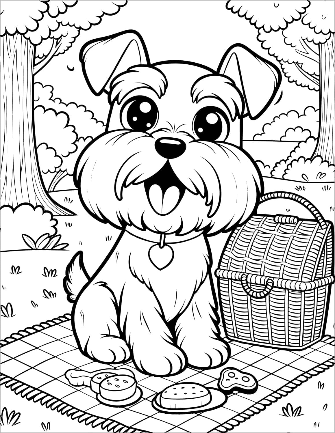 Cute Dogs Coloring Book for Kids Ages 4-8: Adorable Cartoon Dogs & Puppies