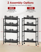 Sakugi Storage Shelves Organizer - 4 Tier Metal Shelf Organizer with Metal Wheels and Adjustable Leveling Feet, Heavy Duty Garage Shelving for Kitchen, Pantry and Closet, 33.1"x12.6"x58.9", Black Sakugi