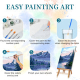 Ninonly 4 Pack Paint by Numbers Kit for Adults Framed Canvas, Art Supplies for Adults Beginners with Easel, Brushes, Acrylic Paint Set for Christmas Gift & Decor, 9 * 12 Inch Ninonly