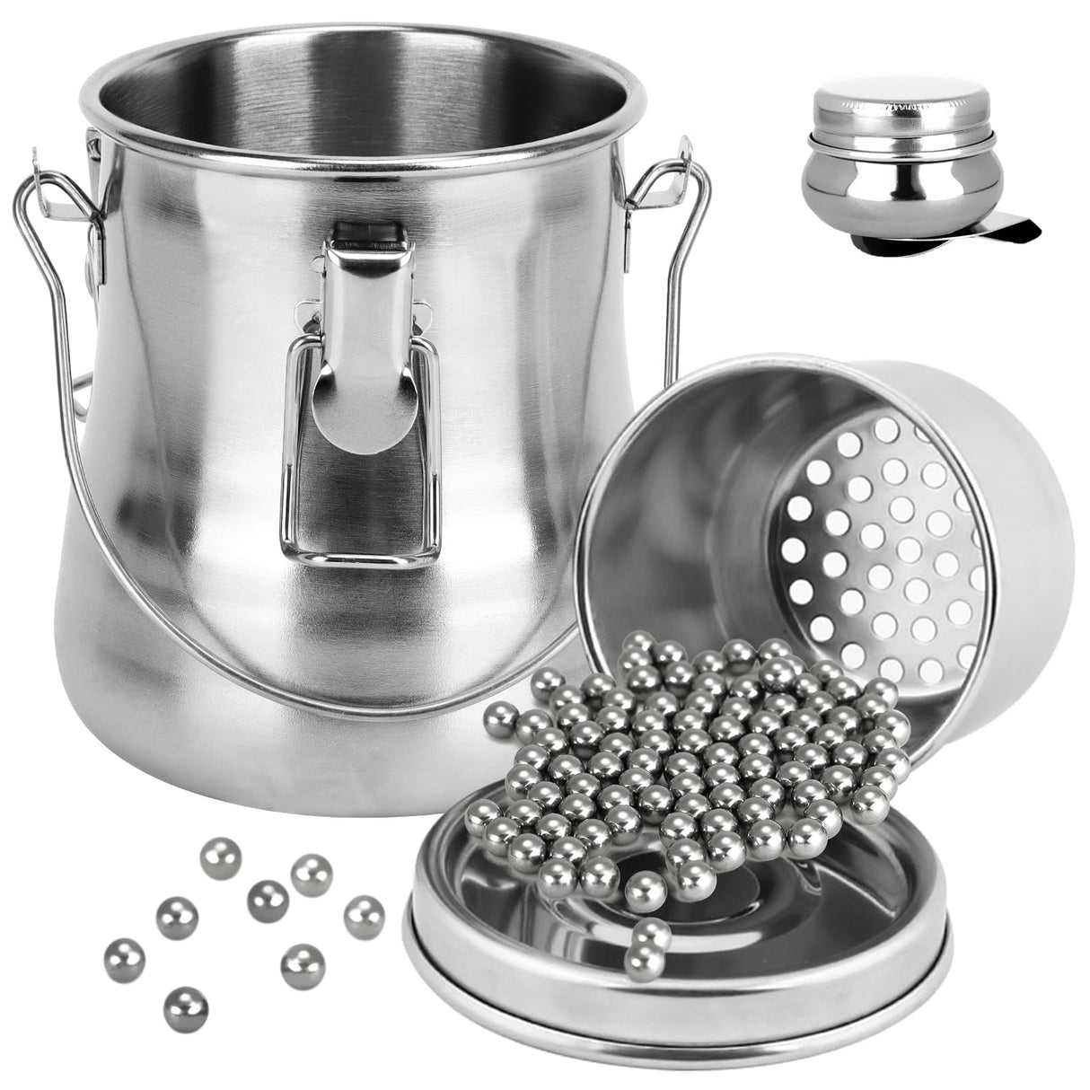 WOWOSS Paint Brush Washer Set, Portable Stainless Steel Oil/Acrylic Paint Brush Cleaner, Medium, Includes Cleaning Steel Beads & Oil Paint Palette WOWOSS