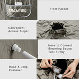 Giantex Portable Sauna, Sauna Box 3L Steam Box Remote Control, 9 Adjustable Temperature & Timer, Foot Roller, Mat & Foldable Chair, Steam Sauna for Single Person, Personal Sauna Tent for Home, Gray Giantex