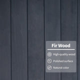 MCombo Outdoor Storage Cabinet Tool Shed Wooden Garden Shed Organizer Wooden Lockers with Fir Wood (70") 0770 (Gray) MCombo