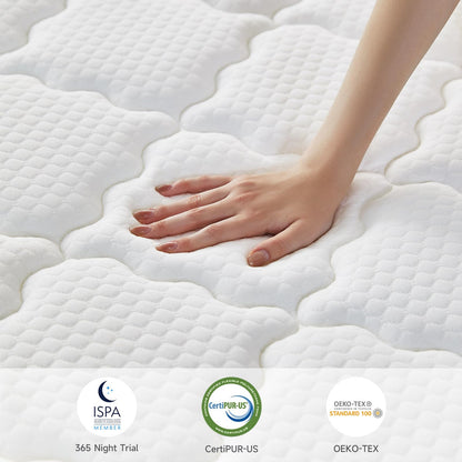 netply Full Size Mattress, 10 Inch Full Mattress in a Box, Hybrid Memory Foam & Individually Pocket Spring to Improve Sleep and Pain Relief, Medium Firm Mattress, CertiPUR-US Certified.