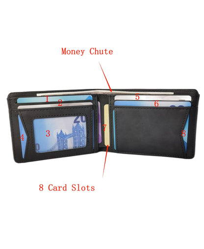 2 Pieces Sublimation Wallet Blank Leather Men's Money Clip Front Pocket slim Bi-fold DIY Craft (Black)