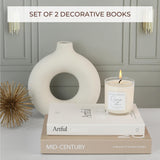 Aesthetic Decorative Books - Set of 2 Stylish Boxes Enhance Your Coffee Table, Bookshelf or Mantel Decor - Beautiful Fake/Faux Books for Modern Home Decoration, Photo Storage and as a Keepsake Box ZICOTO