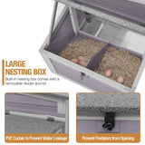 Chicken Coop Outdoor Wooden Hen House with Nesting Box Poultry Cage with 2 Perches,2 Large Front Doors GUTINNEEN