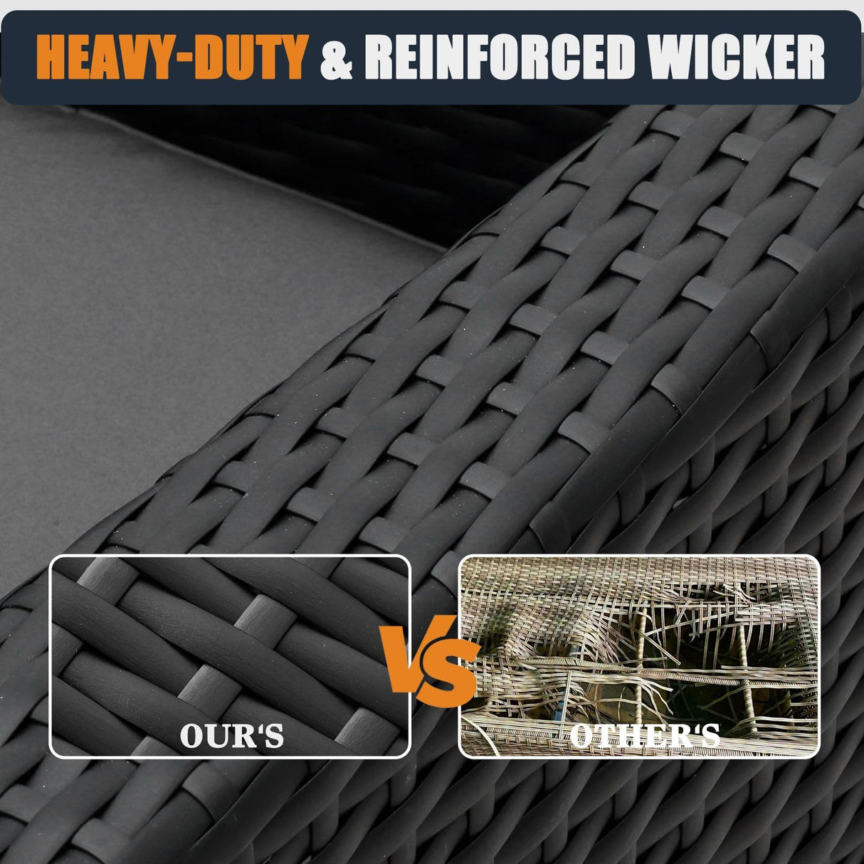 KHOLH Patio Furniture Set with Fire Pit Table, 9 Pieces Outdoor All-Weather Wicker Conversation Sectional Chair Sofa Set with 2 Swivel Chairs KHOLH