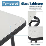 JOIVI 5-Piece Patio Bar Dining Set, Bar Height Outdoor Table and Chairs Set with 4 Bar Stools, Cushions & 41" Table for Patio, Poolside, Backyard, Bar Table Set, Tempered Glass Tabletop, Blue JOIVI