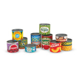 Melissa & Doug Let's Play House! Grocery Cans Play Food Kitchen Accessory ,3+ years- 10 Stackable Cans With Removable Lids Melissa & Doug