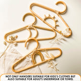 3Pcs Rattan Closet Hanger for Kids Clothes - Baby Clothes Organizer for Kids Hangers Bamboo Room Accessories for Kids Closet Hangers - Childrens Wood Hangers Small Closet Organizer Kids Garment Rack LEGLO