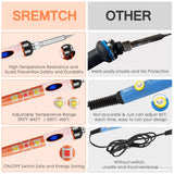 80W Portable Soldering Iron Kit, Upgraded LCD Display Soldering Iron, Adjustable Temperature Welding Tool, Soldering Gun with Fast Heating Ceramic Thermostat Design KLARYTYMA