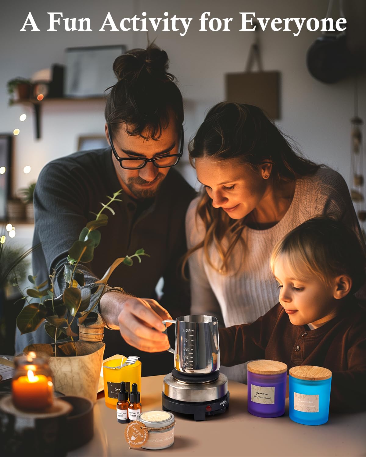 Candle Making Kit for Adults: Soy Wax Candle Making Supplies DIY Crafts Chrismas Stocking Stuffer for Adults Women Teens Beginners Starter Couples Activity Kit, Homemade Crafting White Elephant Gifts CAREVER