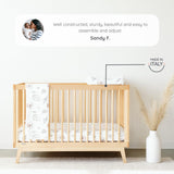 dadada Baby Soho 3-in-1 Convertible Crib – Made in Italy, GREENGUARD Gold, Adjustable Mattress Height, Solid Beechwood – Baby-Safe Finish, Modern dadada