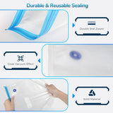 FugaCity 3D Printer Filament Storage Vacuum Bags Kit- 20Pack Reusable Vacuum Bags (PA+PE 13.8 ×15.7 in) with 20 Desiccants / 20 Humidity Cards /20 Clips/ 1 Hand Pump for Keep Filament Clean & Dry FugaCity