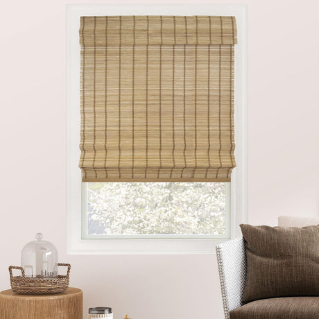CHICOLOGY Bamboo Roman Shades - Customer Favorite Light Filtering Blinds for Windows, Premium Quality, Ideal for Home, Deer Brown, 27" W X 64" H CHICOLOGY