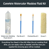 INNOVAYOU White Masking Fluid for Watercolor Painting 60ml, Resistant Ink and Pouring Paint, Watercolor Masking Fluid Keeps Areas Colorless and Edges Sharp INNOVAYOU