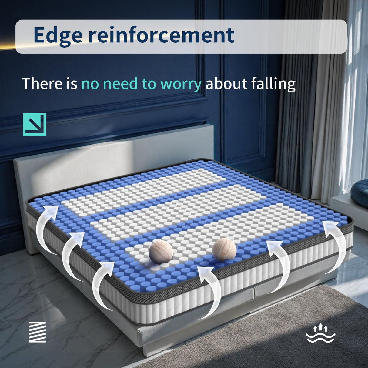 12 inch King Mattress, Hybrid Memory Foam and Pocket Spring, Motion Isolation, Medium Firm,Edge Support, Soft Touch, Cool and Breathable,Comfortable Mattress in a Box Ninare