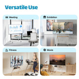 ECOTINY Easel Rolling TV Stand for 49-80 Inch TV Screen up to 110 LBS, Portable TV Stand with Wheels, Height Adjustable TV Stand Cart for Business, Office, School, Home, White ECOTINY