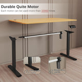 Furmax Electric Height Adjustable Standing Desk Large 48 x 24 Inches Sit Stand up Desk Home Office Computer Desk Memory Preset with T-Shaped Metal Bracket, Maple Furmax