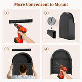 UPOSOJA Arched Bathroom Wall Cabinet, 20.3 x 30.5'' Over The Toilet Cabinet with Grille Door, Adjustable Shelf, Wall Mounted Cabinets for Bathroom Laundry Room Kitchen (Grille Door, 30IN) UPOSOJA