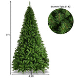 SPSUPE, Classic Unlit Artificial Christmas, Premium Hinged Spruce Full Tree with Solid Metal Stand (9FT), Green, Christmas Tree SPSUPE