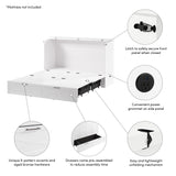 Bestar Murphy Cabinet Bed 65-inch Queen with Pullout Drawer for Bedroom, Guestroom, Key West Collection, Modern, White Bestar