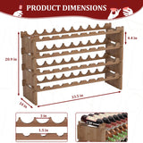 Domax Wine Rack Freestanding Floor - 4 Tiers Stackable Wine Rack 36 Bottle Wine Bottle Holder， Bamboo Wine Holder Wine Storage for Kitchen, Bar, Pantry, Wine Cellar and Countertop (Walnut) Domax