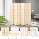 JOSTYLE Room Divider Wall Shoji Screen, 6 Panel Folding Privacy Screen for Room Separation, Japanese Wood Room Divider Screen, 5.9 Ft, Natural JOSTYLE